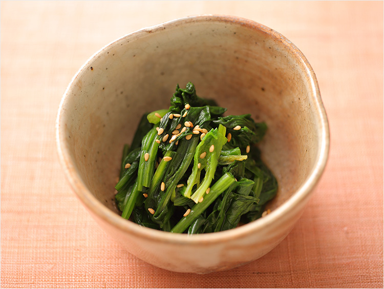 ほうれん草のおひたしの仕上がり