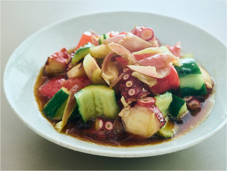 タコと夏野菜の和風マリネ
