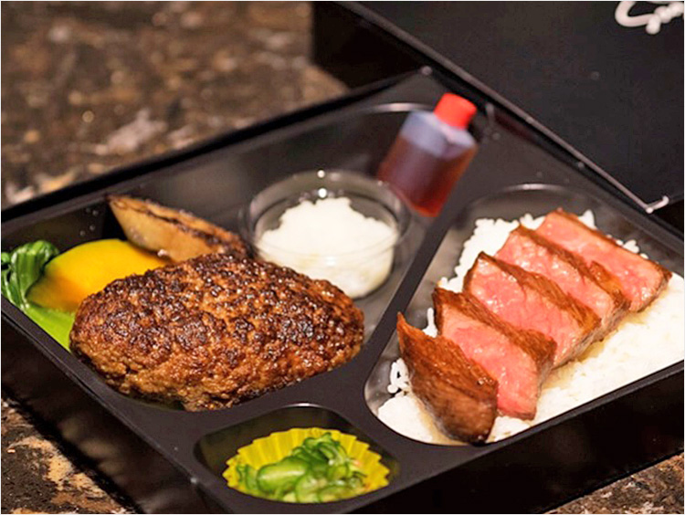 <佐賀牛 Sagaya 銀座 デリカテッセン>佐賀牛ロースステーキとハンバーグのお弁当