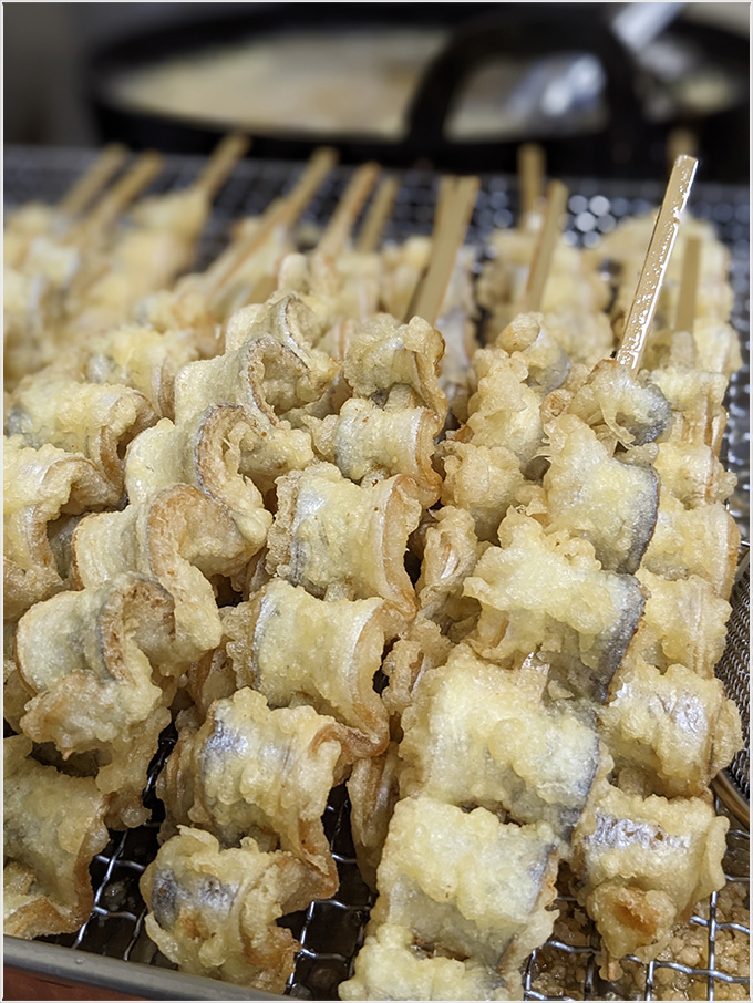 <漁師ばい 平国丸>太刀魚串てんぷら