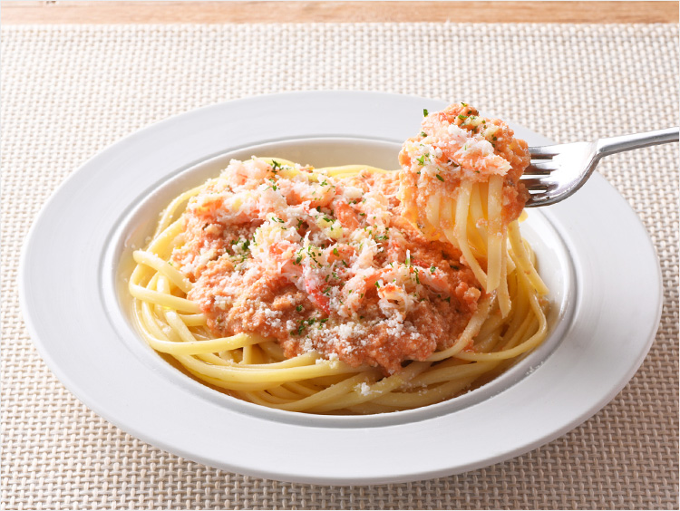 <ガリバルディ>蟹たっぷり 蟹とリコッタのトマトソースパスタ